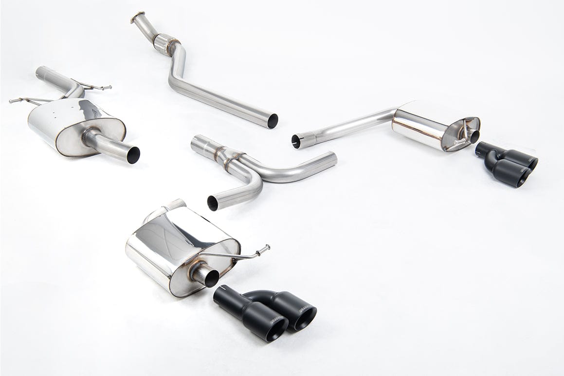 MillTek SSXAU661 Audi A4 Cat-Back Exhaust with Cerakote Black Quad Outlet