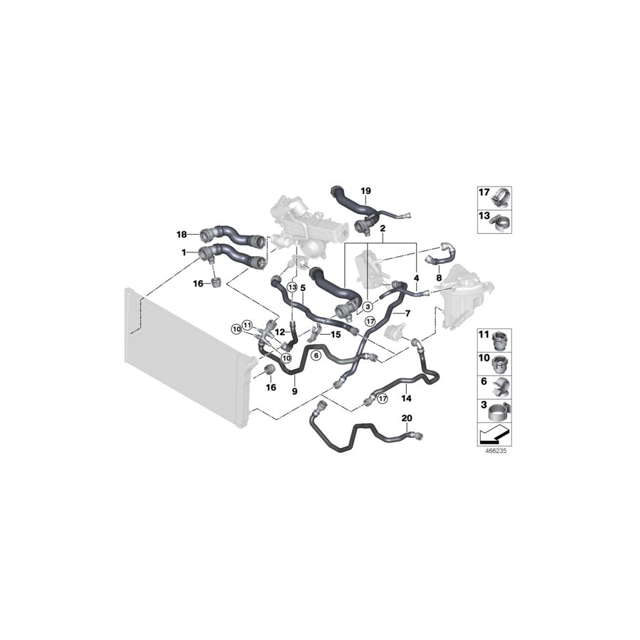 Genuine BMW 17128511928 F06 F13 F02 Coolant Hose (Inc. 640dX, 740LdX & 730Ld) | ML Performance UK