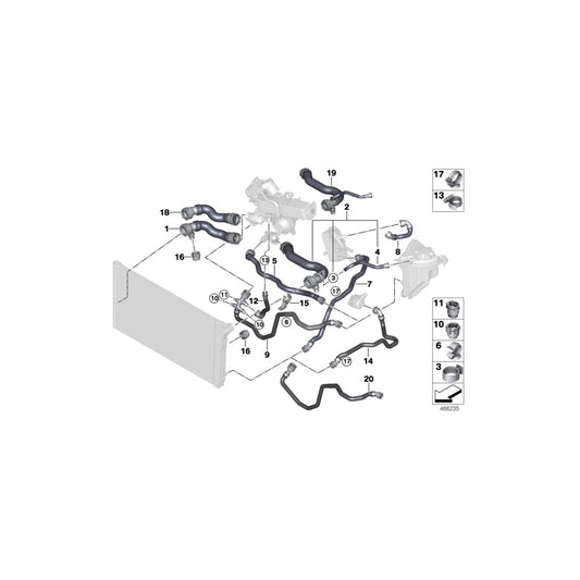Genuine BMW 17128511928 F06 F13 F02 Coolant Hose (Inc. 640dX, 740LdX & 730Ld) | ML Performance UK