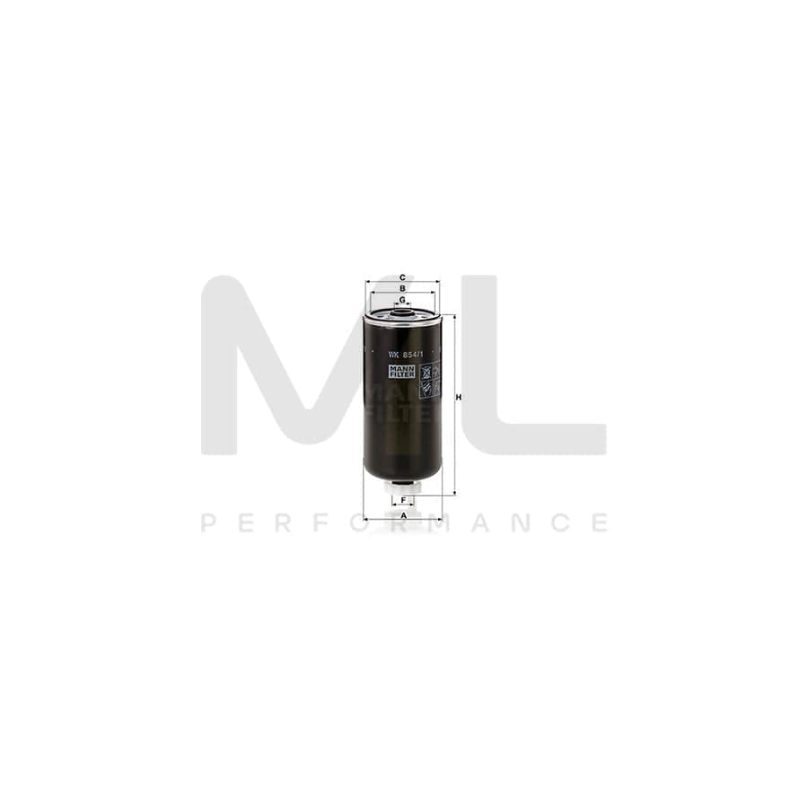 MANN-FILTER WK 854/1 Fuel filter Spin-on Filter | ML Performance Car Parts
