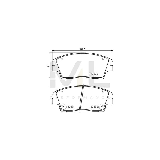 Hella 8DB 355 031-671 Brake Pad Set Incl. Wear Warning Contact, With Accessories | ML Performance Car Parts