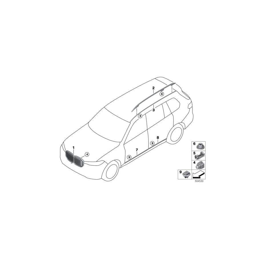 Genuine BMW 51117416904 G07 Roof Molding Painted Right (Inc. X7 M50iX, X7 40iX & X7 30dX) | ML Performance UK Car Parts