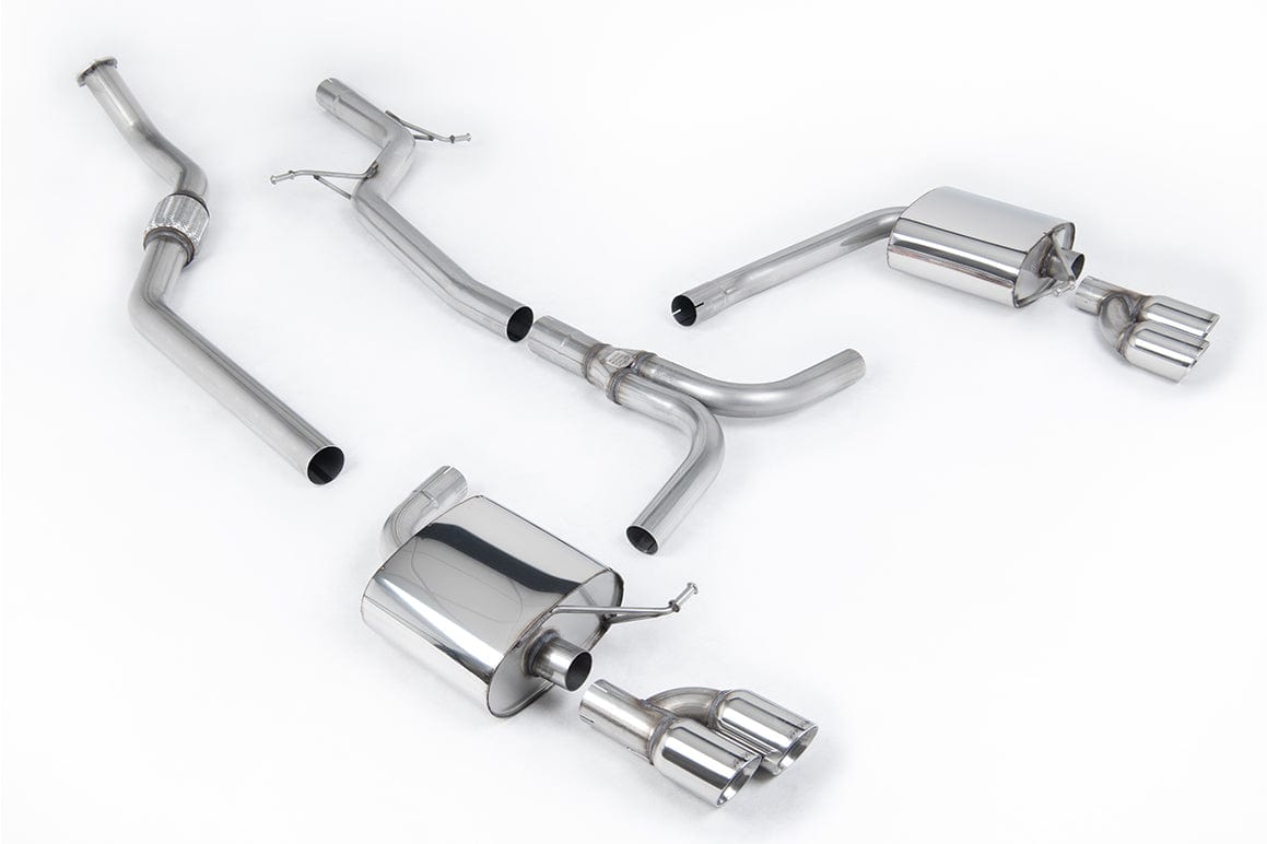 MillTek SSXAU630 Audi A4 Non-Resonated Quad Outlet Cat-Back Exhaust