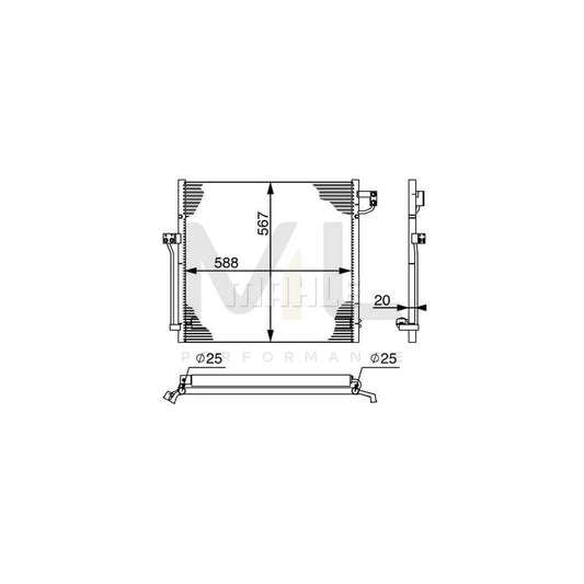 MAHLE ORIGINAL AC 41 000S Air conditioning condenser with oil cooler, with dryer | ML Performance Car Parts