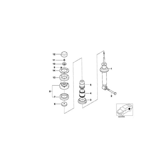 Genuine BMW 33521091928 E38 Spring Strut, Rear (Inc. 740iL, 730i & 725tds) | ML Performance UK Car Parts