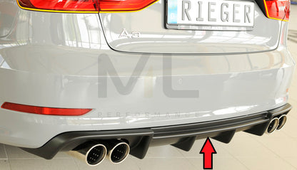 Rieger 00056808 Audi 8V A3 Rear Diffuser 1 | ML Performance UK Car Parts
