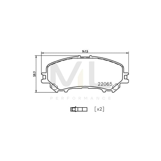 Hella 8DB 355 021-861 Brake Pad Set With Acoustic Wear Warning, With Accessories | ML Performance Car Parts