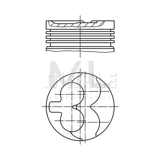 MAHLE ORIGINAL 640 37 01 Piston 83,5 mm, with piston rings, with piston ring carrier | ML Performance Car Parts