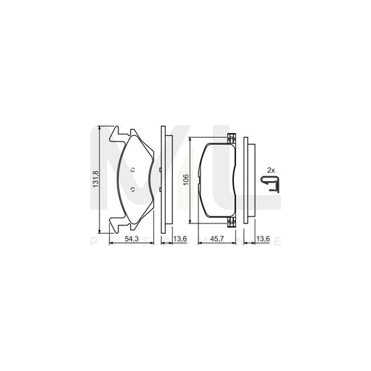 Bosch 0986424264 Brake Pad Set For Toyota Starlet With Acoustic Wear Warning BP127 | ML Performance Car Parts