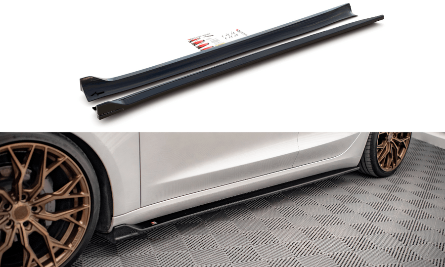 Maxton Design TE-MODEL3-1-SD2T Side Skirts Diffusers V.2 Tesla Model 3 | ML Performance UK Car Parts