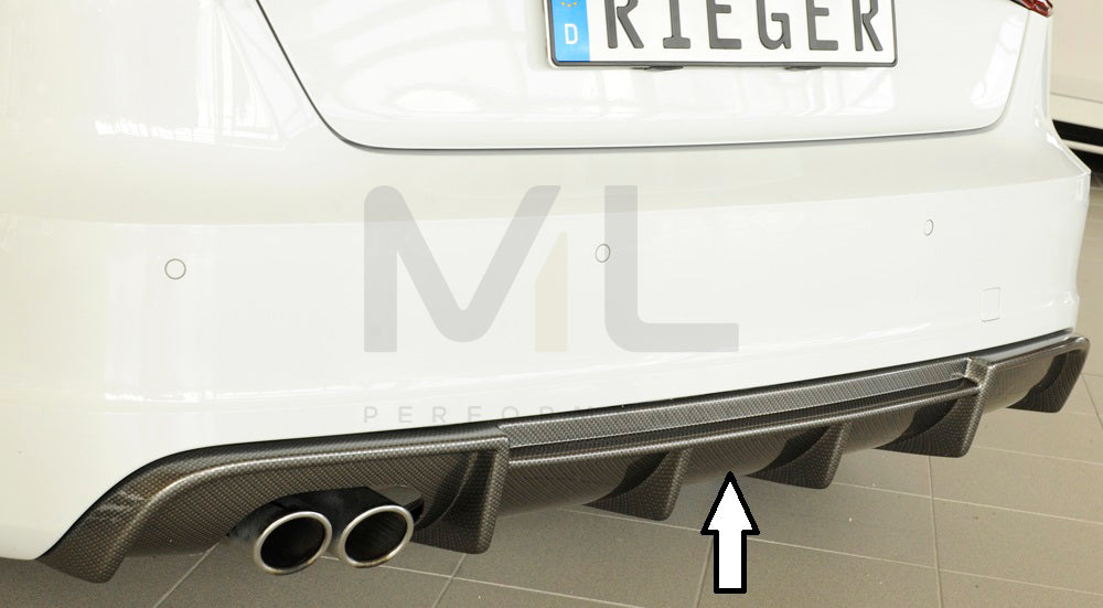 Rieger 00099355 Audi 8V A3 Rear Diffuser 1 | ML Performance UK Car Parts