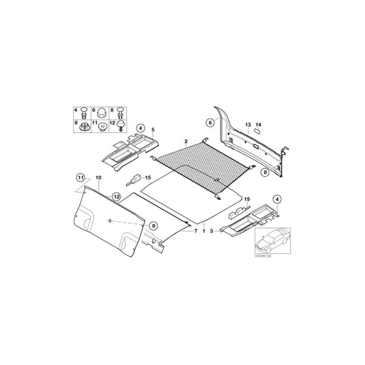 Genuine BMW 51472693762 E39 Trunk Partition Trim Panel TITANGRAU-DKL. (Inc.  & M5) | ML Performance UK Car Parts