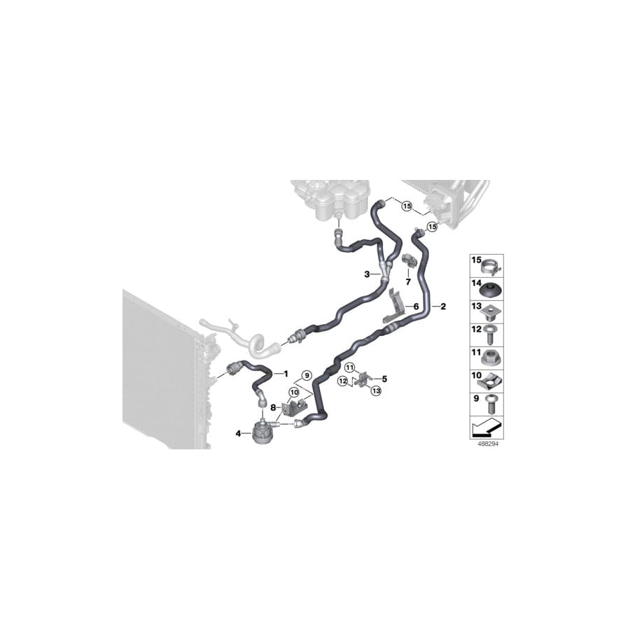 Genuine BMW 64217854307 F91 F93 F92 Coolant Hose, Return Heat exchanger - engine (Inc. M5 & M8) | ML Performance UK