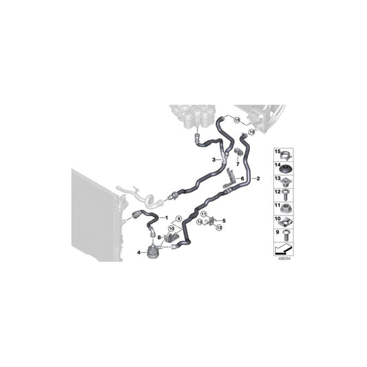 Genuine BMW 64217854307 F91 F93 F92 Coolant Hose, Return Heat exchanger - engine (Inc. M5 & M8) | ML Performance UK