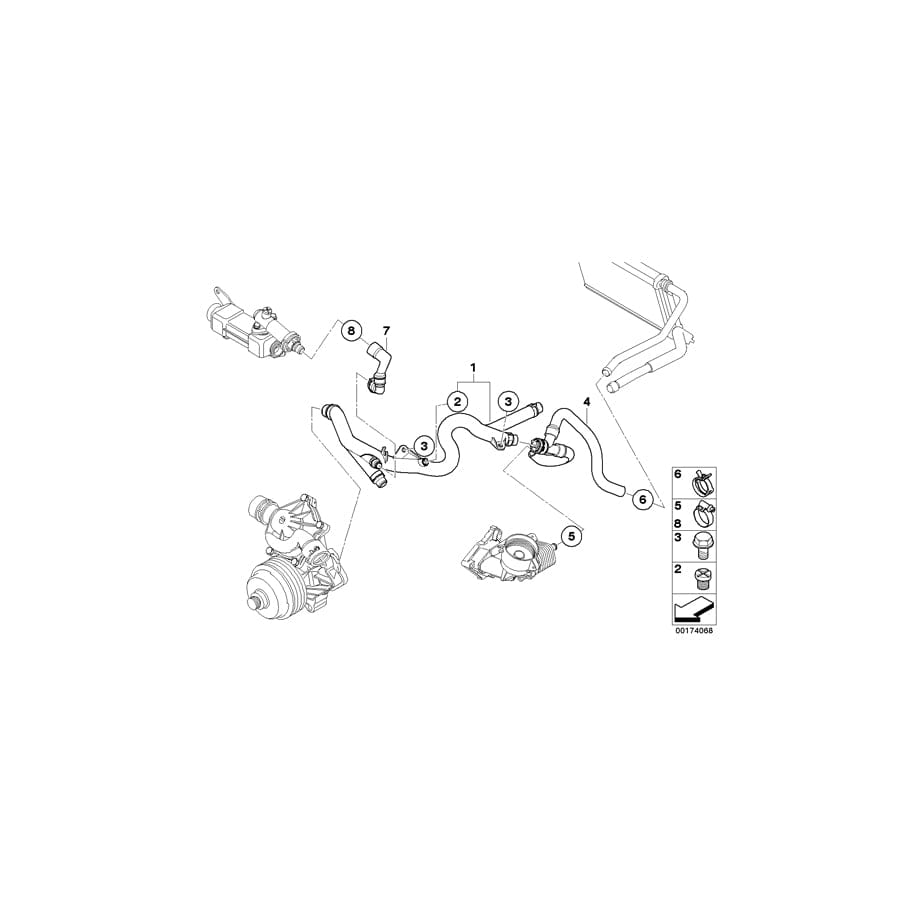 Genuine BMW 11537805357 E90 E91 Hose, Heater Core-Auxiliary Heater- Return pipe (Inc. 318d & 320d) | ML Performance UK Car Parts