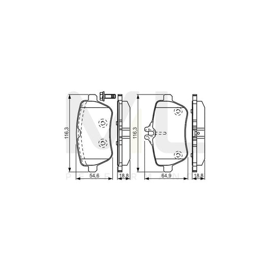 Bosch 0986Tb3208 Brake Pad Set With Bolts  | ML Performance Car Parts
