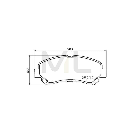 Hella 8DB 355 015-911 Brake Pad Set Incl. Wear Warning Contact | ML Performance Car Parts