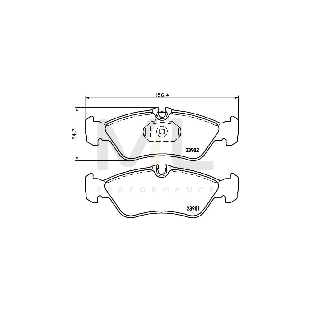 Hella 8DB 355 014-401 Brake Pad Set Incl. Wear Warning Contact | ML Performance Car Parts