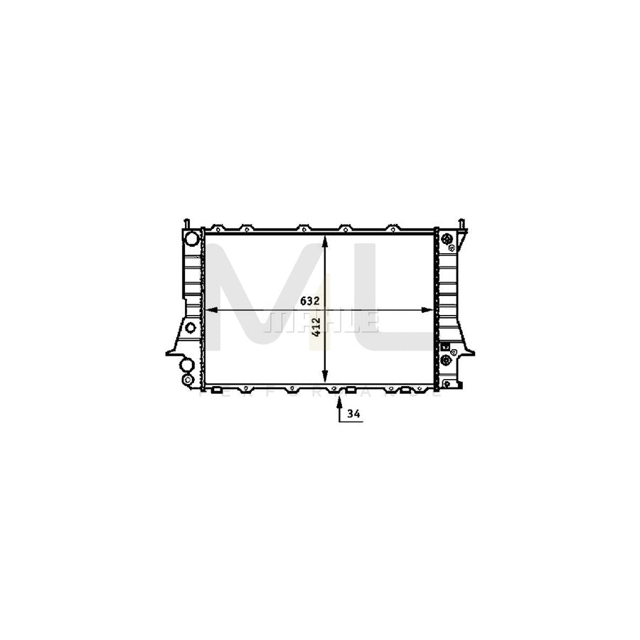 MAHLE ORIGINAL CR 413 000S Engine radiator with holder, with bolts/screws, Mechanically jointed cooling fins, Automatic Transmission | ML Performance Car Parts