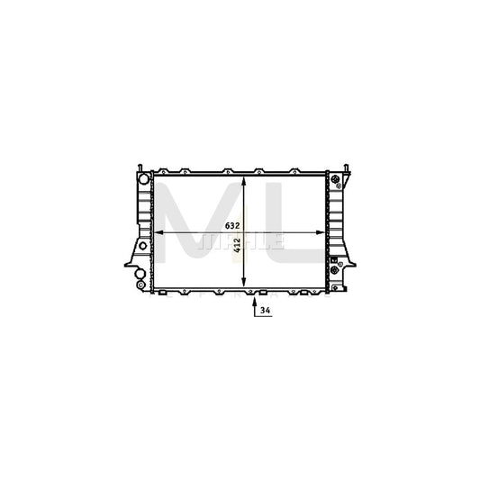 MAHLE ORIGINAL CR 413 000S Engine radiator with holder, with bolts/screws, Mechanically jointed cooling fins, Automatic Transmission | ML Performance Car Parts
