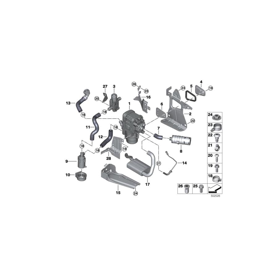 Genuine BMW 64129330835 G15 G02 G30 Bracket, Recirculation Pump, Aux. Heater (Inc. 330dX, X3 M40iX & X3 20i 1.6) | ML Performance UK