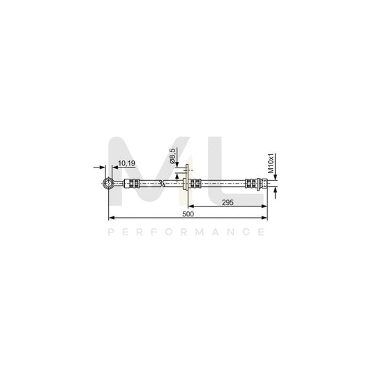 BOSCH 1 987 476 736 Brake Hose 486mm, M10x1 | ML Performance Car Parts