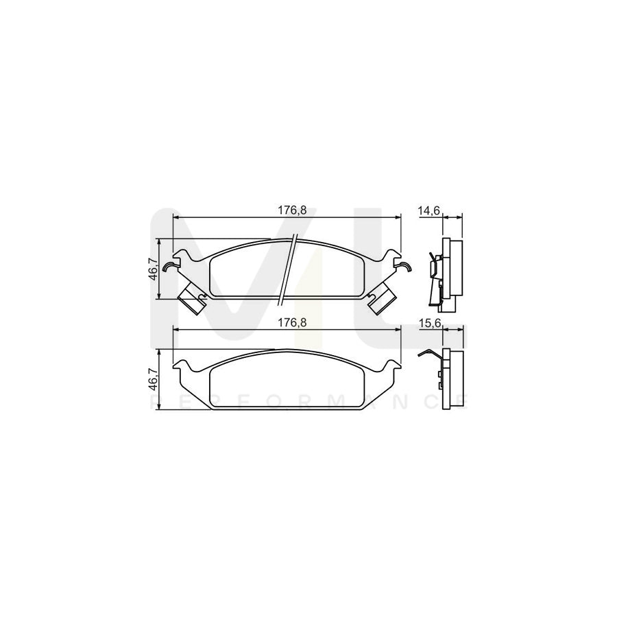 Bosch 0986494313 Brake Pad Set With Acoustic Wear Warning, With Mounting Manual BP1203 | ML Performance Car Parts