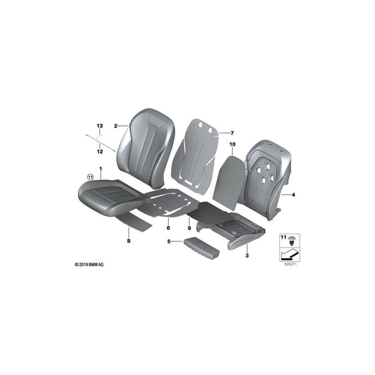 Genuine BMW 52108493387 G07 G05 G06 Cover, Comfort Backrest, Perf. Lthr, Le COFFEE (Inc. X7 30dX, X5 M50dX & X5 40iX) | ML Performance UK Car Parts