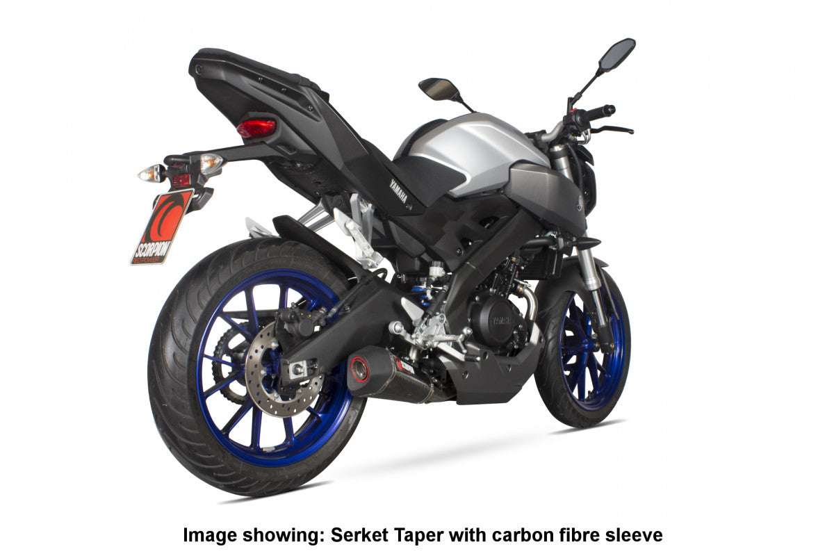 Scorpion RYA97SYSTEO Yamaha MT-125  Serket Taper Full System - Titanium Sleeve | ML Performance UK UK