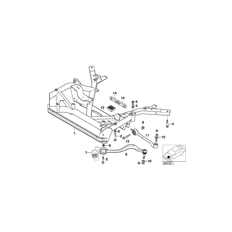 Genuine BMW 31101097139 E52 Front Axle Support (Inc. ALPINA V8 & Z8) | ML Performance UK Car Parts