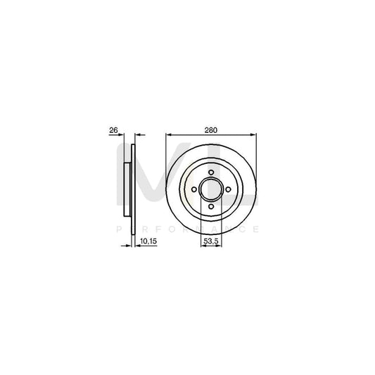 BOSCH 0 986 479 049 Brake Disc for FORD FOCUS Solid, Oiled | ML Performance Car Parts