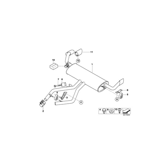 Genuine BMW 18307576340 E71 Rear Muffler (Inc. X6 35iX) | ML Performance UK