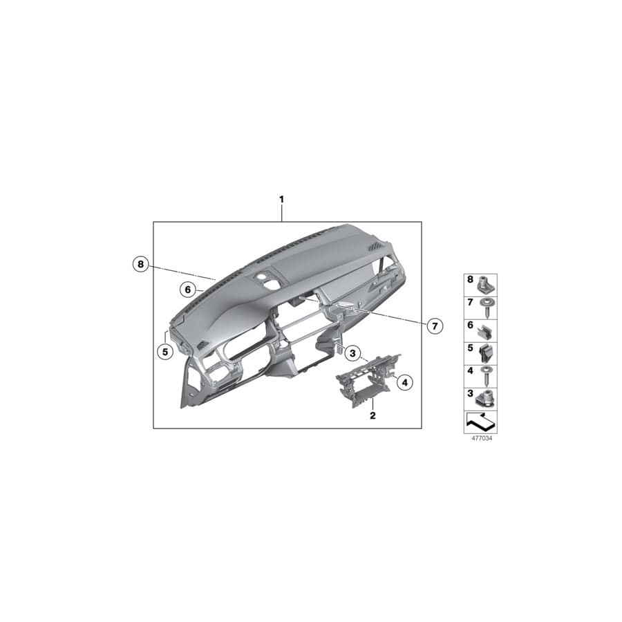 Genuine BMW 51459199047 F07 Trim Panel Dashboard EVERESTGRAU (Inc. 520d, 530d & 535d) | ML Performance UK Car Parts