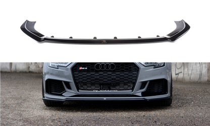 Maxton Design AU-RS3-8VF-S-FD2T Front Splitter V.2 Audi RS3 8V FL Sedan | ML Performance UK Car Parts