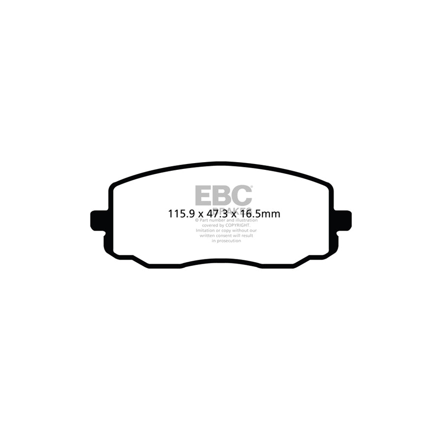 EBC DPX2050 Hyundai Kia Naza Ultimax Front Brake Pads 2 | ML Performance UK Car Parts