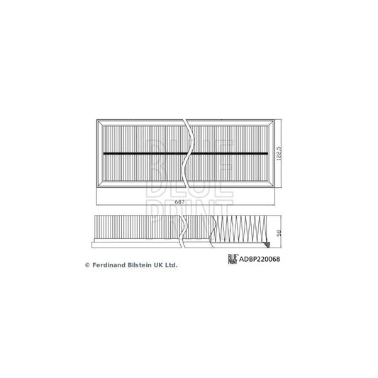 Blue Print ADBP220068 Air Filter For Porsche Panamera (970)