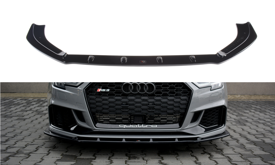 Maxton Design AU-RS3-8VF-S-FD1T Front Splitter V.1 Audi RS3 8V FL Sedan | ML Performance UK Car Parts