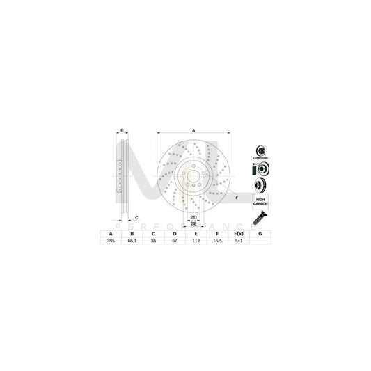 BOSCH 0 986 479 F55 Brake Disc Perforated / Vented, Two-piece brake disc, Coated, High-carbon, with bolts/screws | ML Performance Car Parts