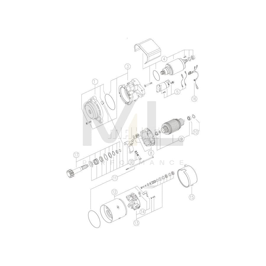 MAHLE ORIGINAL MS 77 Starter motor 24V 9,0kW, Teeth Quant.: 11 | ML Performance Car Parts