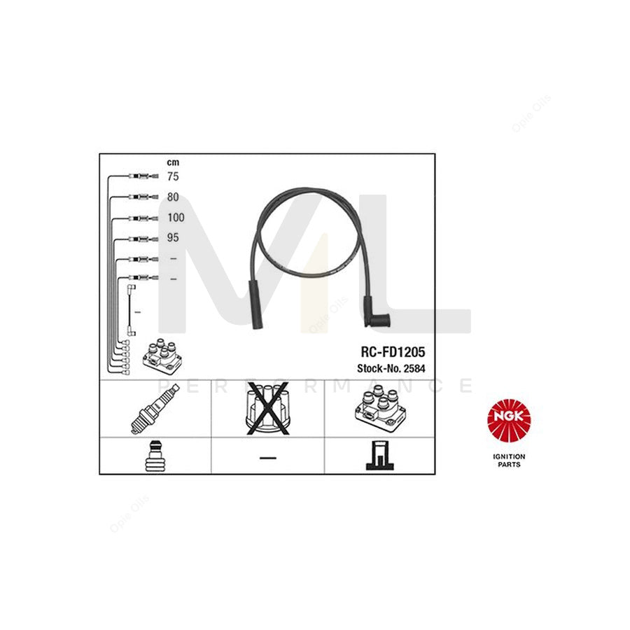 NGK Ignition Cable Kit RC-FD1205 (NGK2584) | ML Car Parts UK | ML Performance