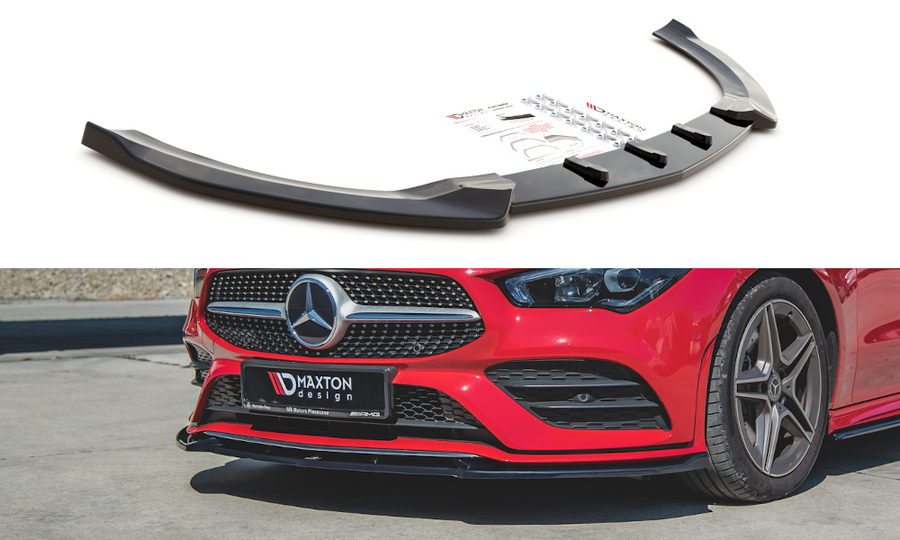 Maxton Design ME-CLA-118-AMGLINE-FD2T Front Splitter V.2 Mercedes Benz CLA-Class C118 AMG-Line | ML Performance UK Car Parts