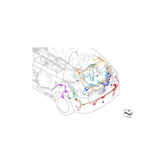 Genuine BMW 61118717360 G01 Rep. Wire Loom, Wheelhousing, Rear Right (Inc. X3 M40iX, X3 30iX & X3 30i) | ML Performance UK Car Parts