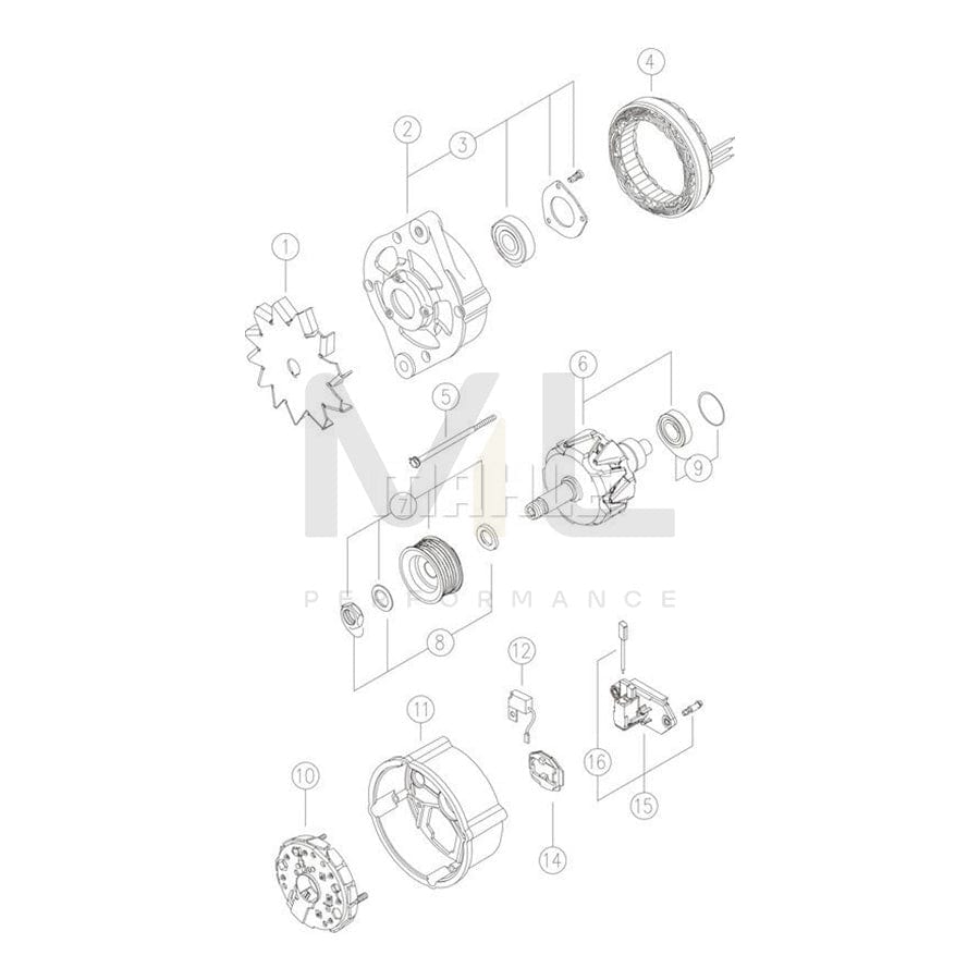 MAHLE ORIGINAL MG 58 Alternator 14V, 100A | ML Performance Car Parts