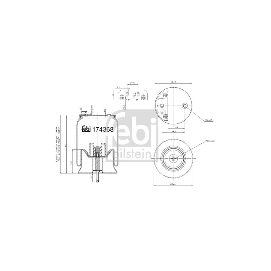 Febi Bilstein 174368 Boot, Air Suspension