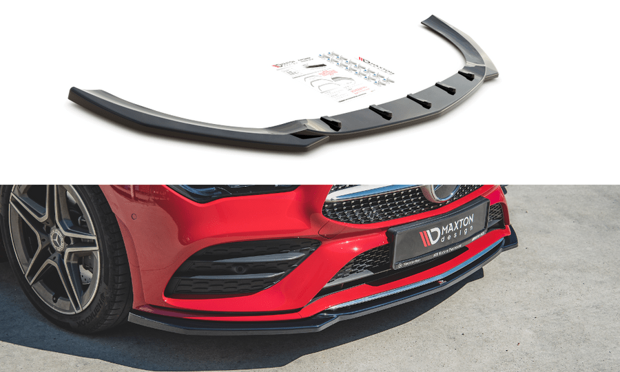 Maxton Design ME-CLA-118-AMGLINE-FD1T Front Splitter V.1 Mercedes Benz CLA-Class C118 AMG-Line | ML Performance UK Car Parts