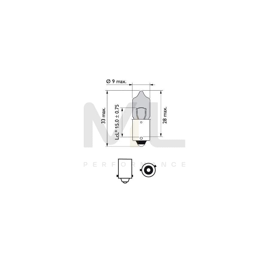 PHILIPS 12036WVUB2 Bulb, indicator 12V 6W, H6W, Miniature halogen lamp, BAX9s | ML Performance Car Parts