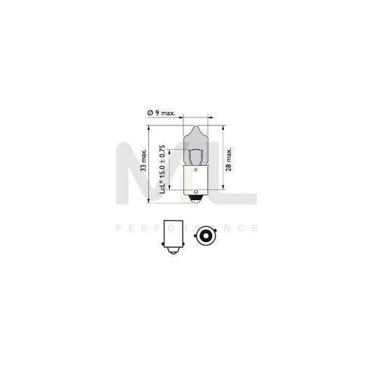 PHILIPS 12036WVUB2 Bulb, indicator 12V 6W, H6W, Miniature halogen lamp, BAX9s | ML Performance Car Parts
