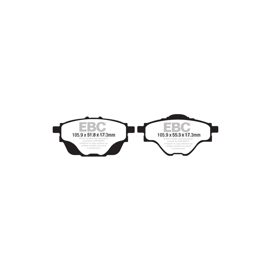 EBC PD03KR895 Citroen Opel Peugeot Vauxhall Yellowstuff Rear Brake Pad & Plain Disc Kit - Bosch Caliper 2 | ML Performance UK Car Parts