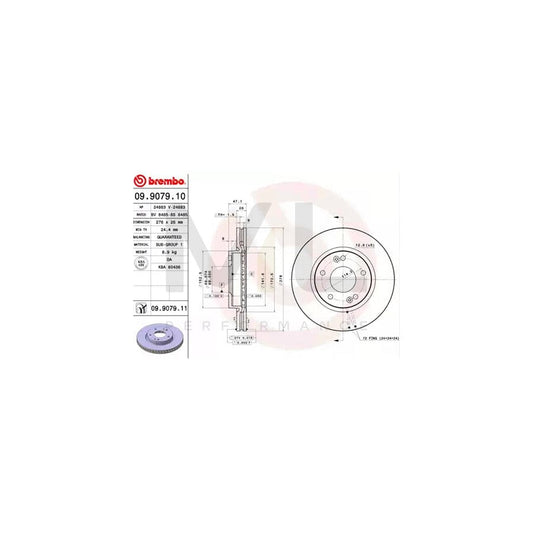 BREMBO COATED DISC LINE 09.9079.11 Brake Disc Internally Vented, Coated | ML Performance Car Parts