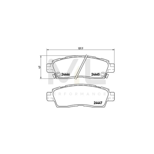 Brembo P 10 010 Brake Pad Set With Acoustic Wear Warning | ML Performance Car Parts